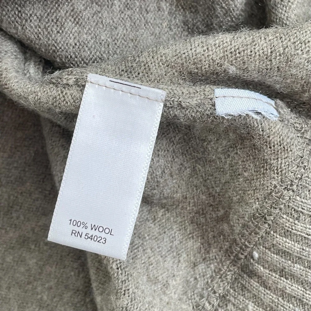 Banana Republic 1/4 Zip Sweater Men XL‎ Grey 100% Wool Mock Neck LS NWOT